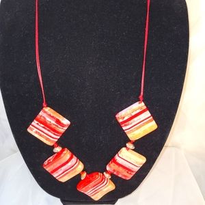 Multi-colored square necklace